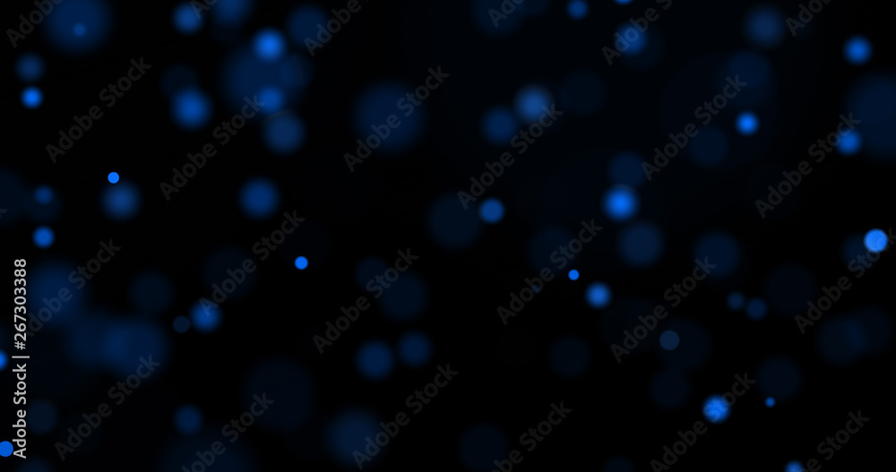 Poster dust particles. abstract background of particles. bokeh of lights on black background. 3d rendering