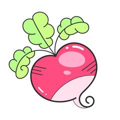Radish icon in flat style. Isolated object, logo. Vegetable