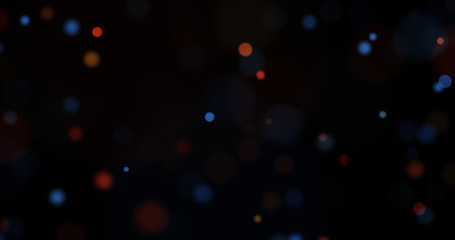 Dust particles. Abstract background of particles. Bokeh of lights on black background. 3d rendering