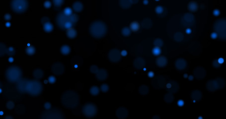 Naklejka na ściany i meble Dust particles. Abstract background of particles. Bokeh of lights on black background. 3d rendering