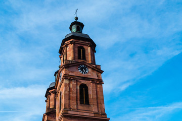 Fototapeta na wymiar Kirchtürme St. Jakobus Kirche Miltenberg