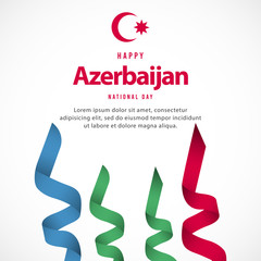 Obraz premium Azerbaijan independence day vector template. Design illustration for banner, advertising, greeting cards or print.