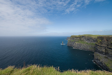 Cliffs of Moher and the Atlantic Ocean, a popular Tourist Attraction in County Clare, Ireland