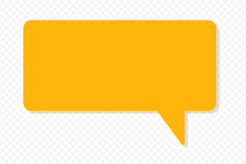 Blank Solid Orange Rectangular Shape Speech Bubble Copy Space with Shadow Design business Empty template isolated Minimalist graphic layout template for advertising