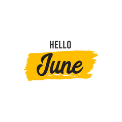 Hello June vector template. Design for banner, greeting cards or print.