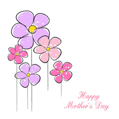 Mother's day card with flowers