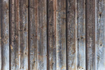 Vertical pattern rough old bumpy vintage wooden texture wall or facade.