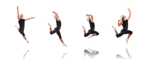 Young dancer isolated on the white