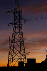 pylons at sunset