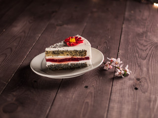 biscuit layer cake with cream