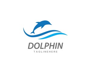 Dolphin logo icon vector
