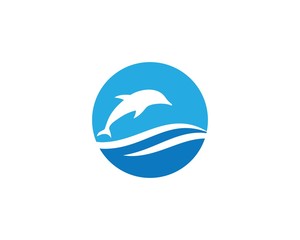 Dolphin logo icon vector
