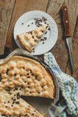Fresh homemade cheesecake. Freshly baked