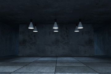 3d rendering, the empty room with exquisite top light.