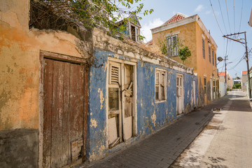 Fototapeta na wymiar Otrobanda Side streets Views around the Caribbean Island of Curacao