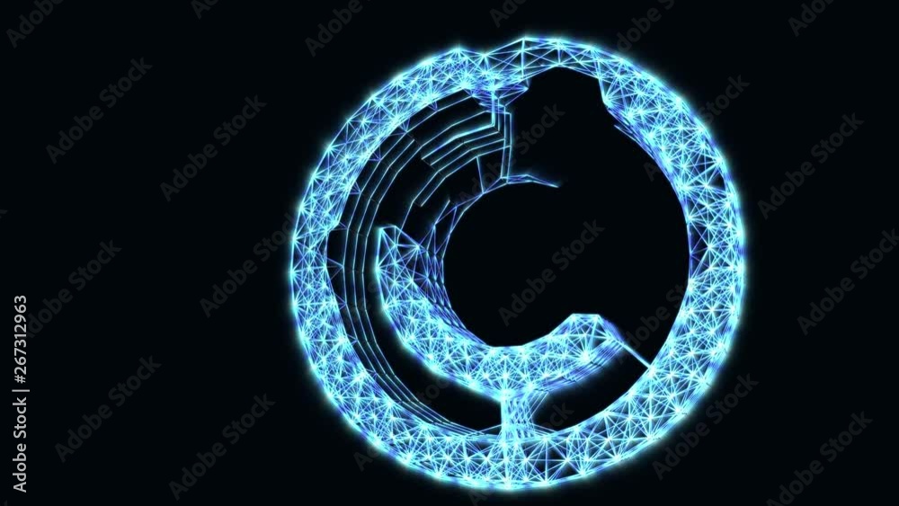 Wall mural the appearance of the copyright sign. icon digital internet intellectual property. animation of abst