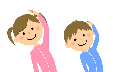 男の子　女の子　ストレッチ