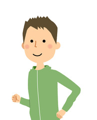 若い男性　ジョギング