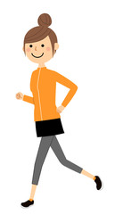 若い女性　ジョギング