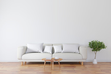 Modern living room with sofa interior design. 3d rendering