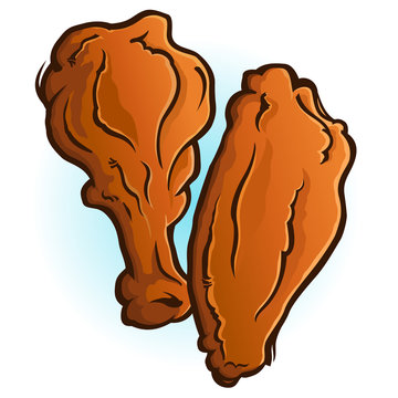 Chicken Wings Cartoon Vector Illustration