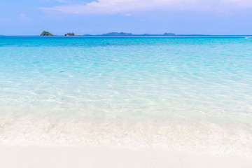 beautiful beach view Koh Chang island seascape at Trad province Eastern of Thailand on blue sky background , Sea island of Thailand landscape