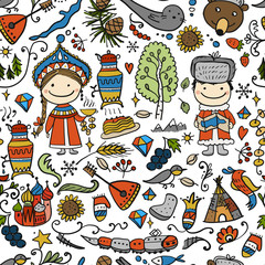 Travel to Russia. Seamless pattern for your design