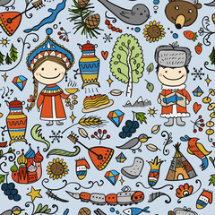 Travel to Russia. Seamless pattern for your design