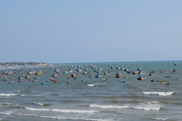 beautiful top view in the see of fishing village