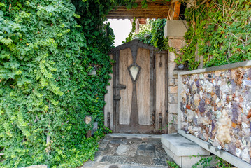 Mugla, Turkey, 25 July 2012: Beautiful exterior of authentic Stone Bodrum Mansion, Halicarnassus