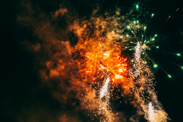 colorful fireworks in the night sky