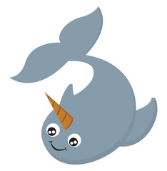 Narwhal, vector or color illustration. © Morphart