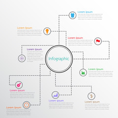 Naklejka premium Vector infographic templates used for detailed reports. All 9 topics.