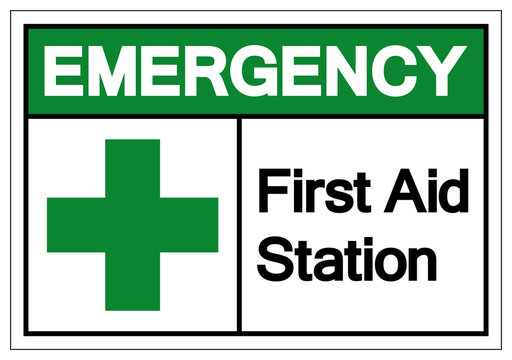 Emergency First Aid Station Symbol Sign, Vector Illustration, Isolated On White Background Label .EPS10