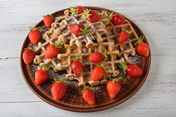 Waffles with strawberry