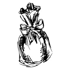  sketch of lavender bag illustration. Hand drawn. Doodle, line art.