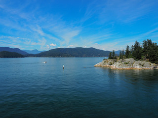 ocean view mountains