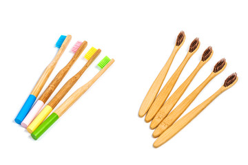 Obraz premium bamboo toothbrush isolated on the white background
