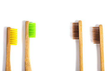 bamboo toothbrush isolated on the white background