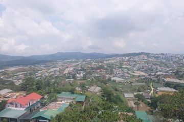 beautiful city top view in nature