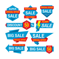 Sale tag vector badge design. Discount abstract sticker collection. Special offer, best price, buy now. 