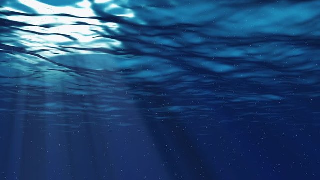 Underwater animation of ocean waves, seamless loop
