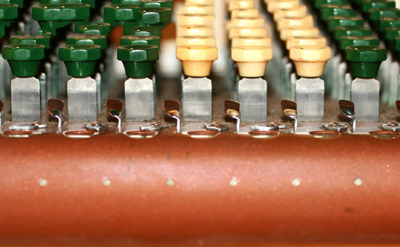 Keys Of Adding Machine. Old Vintage Adding Machine.