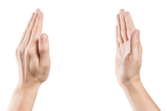 Hands gesture, isolated on white background