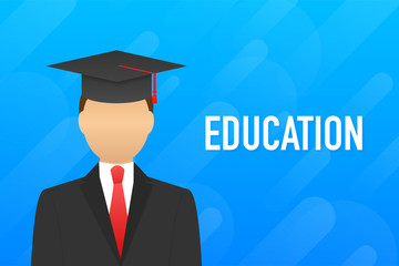 Education process. Educational hero website. Vector stock illustration.