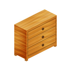 Modern nightstand icon. Isometric of modern nightstand