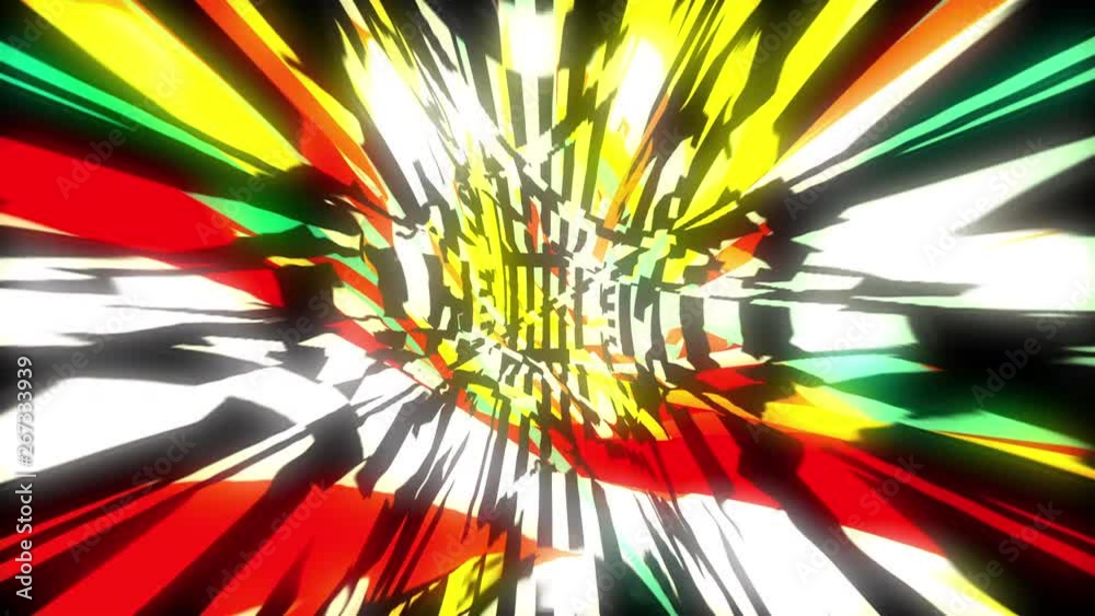 Poster dynamic bright glich video or effect of motion in the bright space, 3d rendering computer generated 