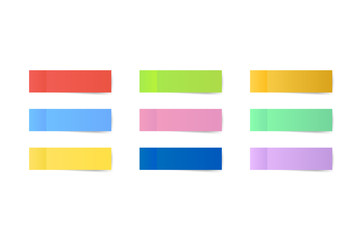 Sticky colored notes. Post note paper. Vector stock illustration.