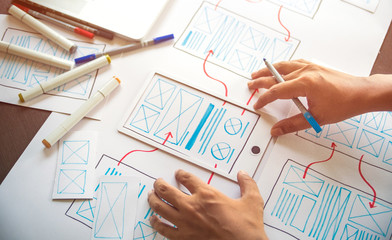 ux Graphic designer creative  sketch planning application process development prototype wireframe...