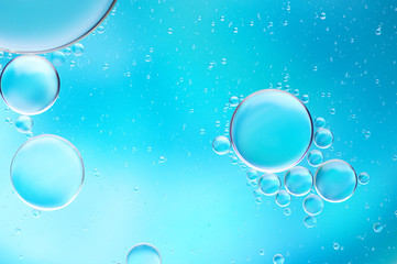 Blue colored abstract background with bubbles